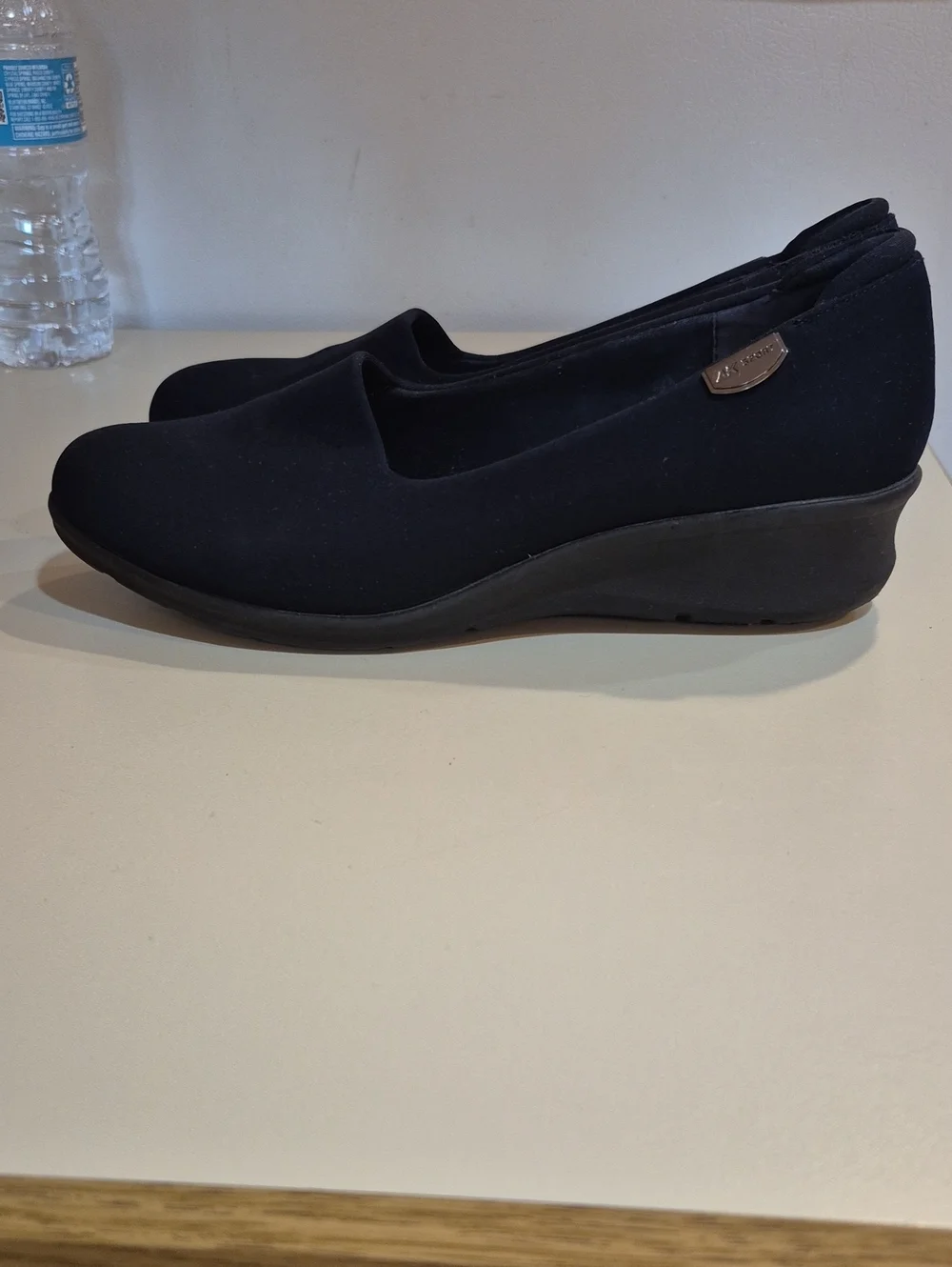 Women's Navy Blue Slip-On Comfort Wedges